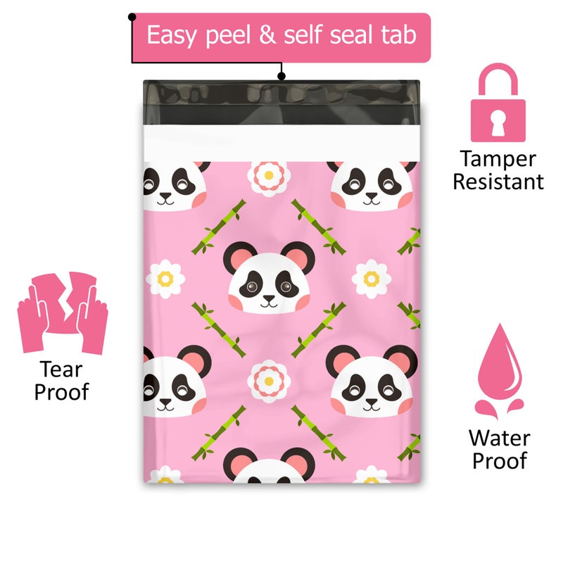 Pro Supply Global 10x13 (100) Pink Panda Designer Poly Mailers Shipping Envelopes Premium Printed Bags - Image 2
